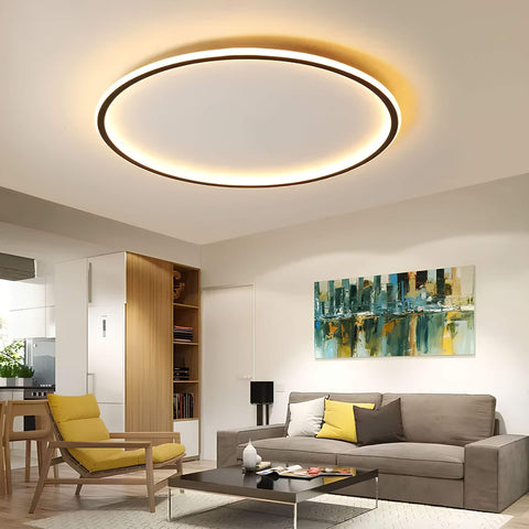 Modern Ring LED Flush Mount Ceiling Light with Dimmable Options