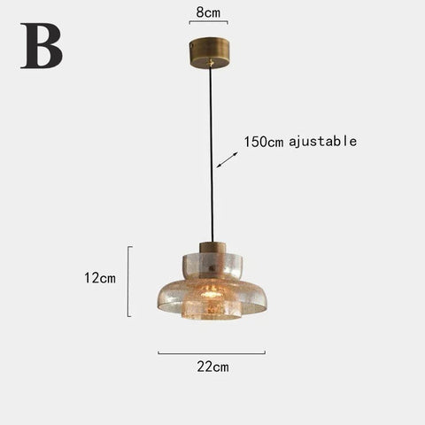 Crackled Glass Pendant Light for Kitchen Islands and Dining Rooms
