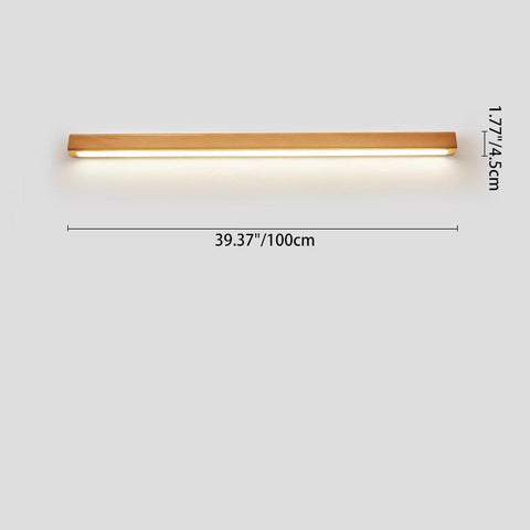 Solid Wood Linear LED Wall Sconce with Warm Accent Lighting