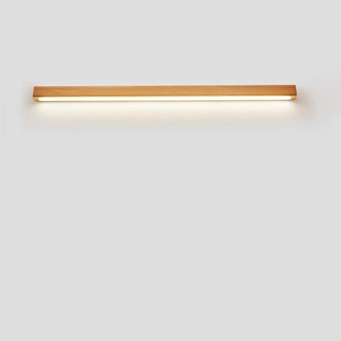 Solid Wood Linear LED Wall Sconce with Warm Accent Lighting