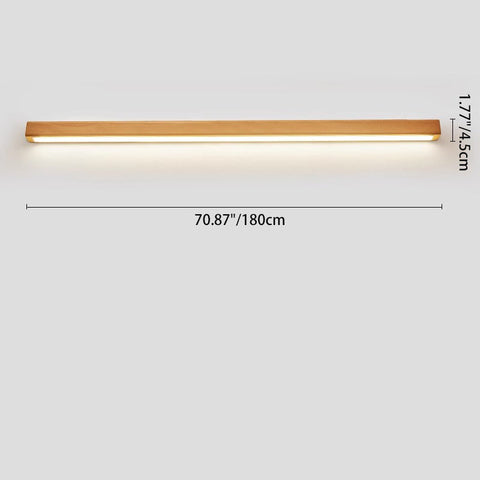 Solid Wood Linear LED Wall Sconce with Warm Accent Lighting