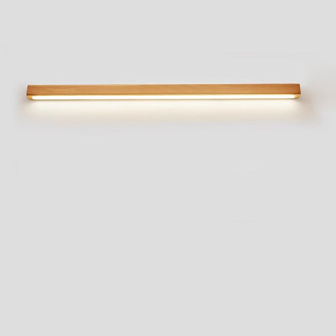 Solid Wood Linear LED Wall Sconce with Warm Accent Lighting