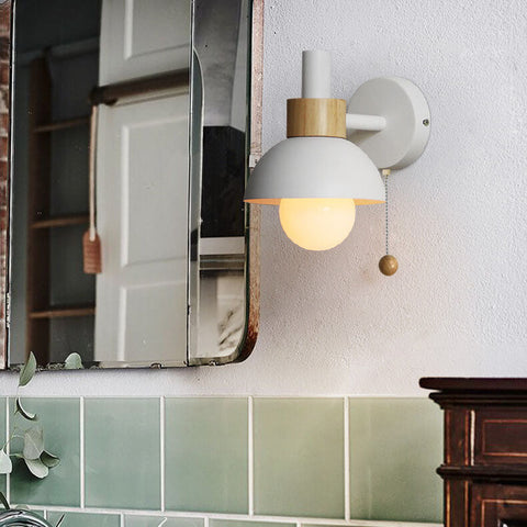Globe Wall Sconce with Macaron-Style Metal Shade