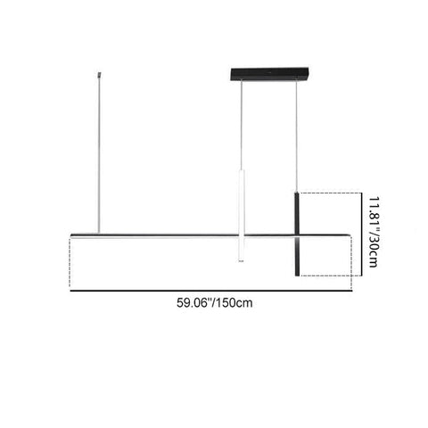 Linear LED Pendant Chandelier with Minimalist Crossed Design