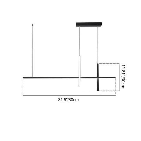 Linear LED Pendant Chandelier with Minimalist Crossed Design