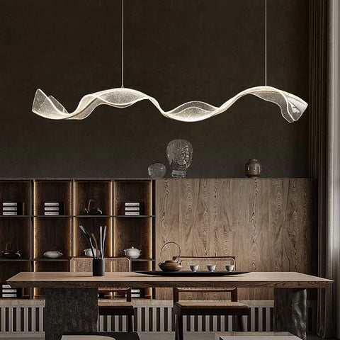 Modern Wave LED Pendant Light for Dining Tables, Cafes, and Living Rooms