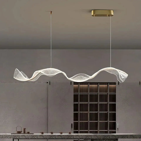Modern Wave LED Pendant Light for Dining Tables, Cafes, and Living Rooms