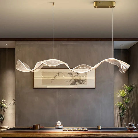 Modern Wave LED Pendant Light for Dining Tables, Cafes, and Living Rooms