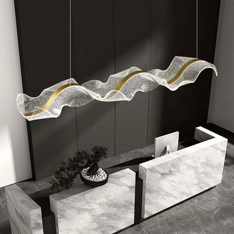 Modern Wave LED Pendant Light for Dining Tables, Cafes, and Living Rooms