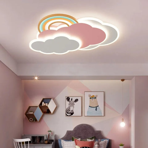 Kids' Cloud and Rainbow LED Ceiling Light for Bedrooms and Playrooms