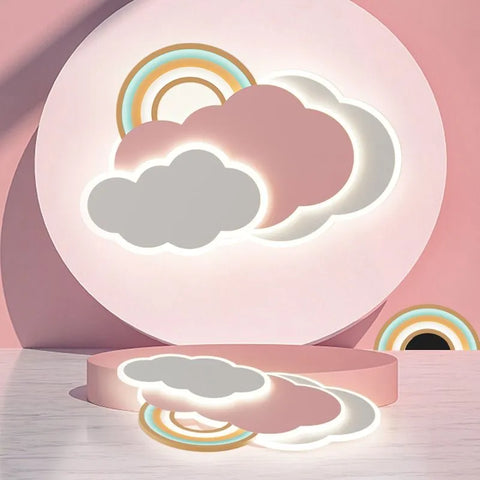 Kids' Cloud and Rainbow LED Ceiling Light for Bedrooms and Playrooms