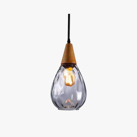 Textured Glass Teardrop Pendant Light for Kitchen Island Lighting