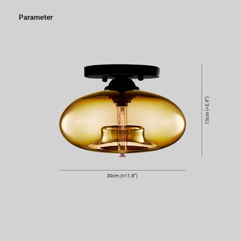 Smoked Glass Globe Flush Mount Light for Bedroom Ceiling Lighting