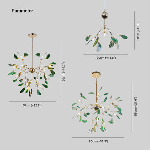 Branch-Style Glass Chandelier for Bedrooms and Living Room Lighting