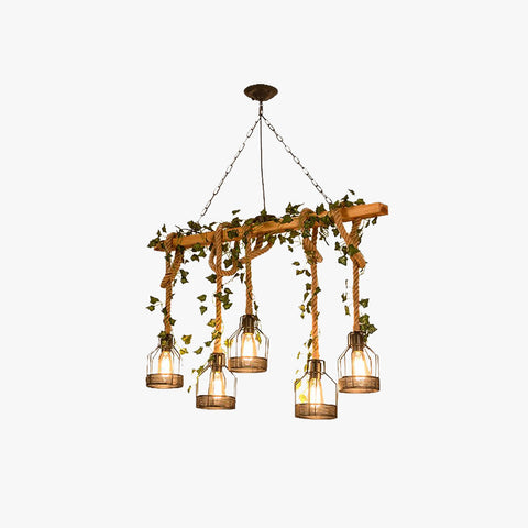 Rustic Wood Beam Pendant Light for Kitchen Island and Dining Room