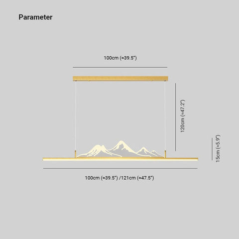 Mountain LED Linear Pendant Light for Dining Rooms, Offices, and Cafes