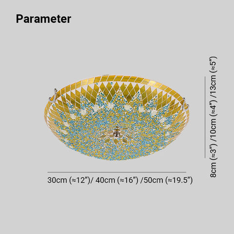 Tiffany-Style Mosaic Ceiling Light for Living Rooms and Dining Areas