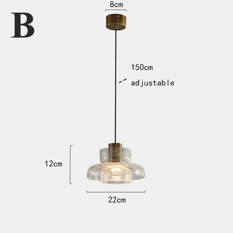 Crackled Glass Pendant Light for Kitchen Islands and Dining Rooms