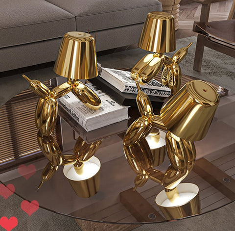 Cordless LED Balloon Dog Table Lamp with Touch Control and Dimming