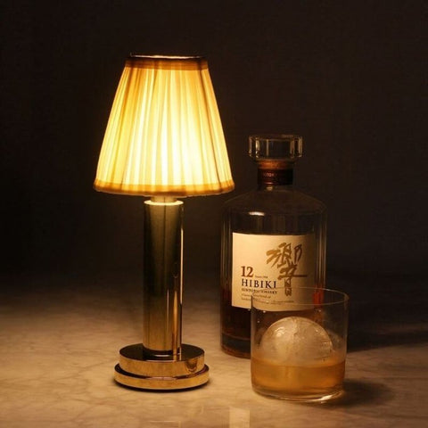 Rechargeable Fabric Shade Table Lamp for Dining and Bedside Use