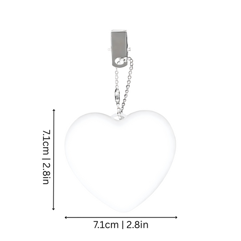 Heart-Shaped Touch Light Keychain with Clip, Chain and Automatic Shut-Off
