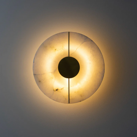 Wall Light with Minimalist Marble Design