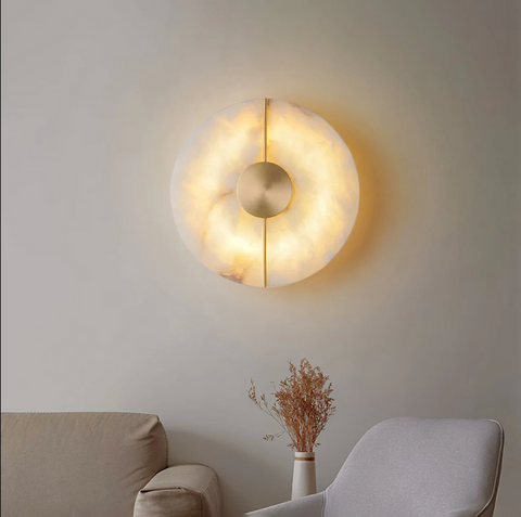 Wall Light with Minimalist Marble Design