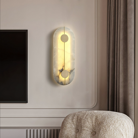 Wall Light with Minimalist Marble Design