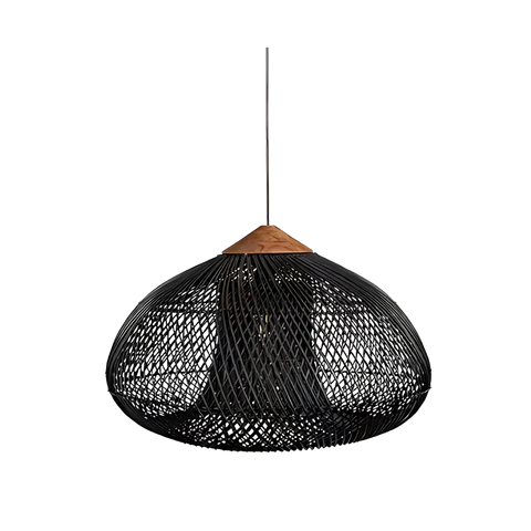 Pendant Light with Handwoven Rattan Shade