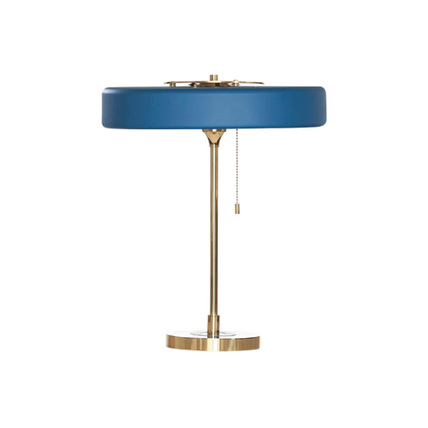 Table Lamp with Metal Drum Shade and Pull-Chain Switch
