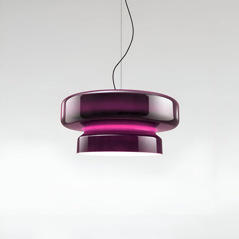 Pendant Light with Layered Colored Glass and Nordic Form