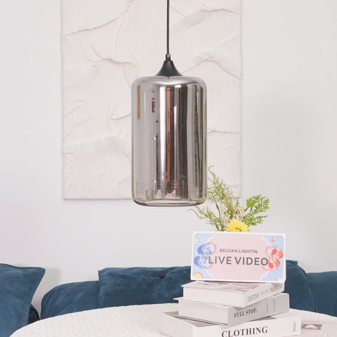Smoked Glass Multi-Light Pendant for Dining Room and Kitchen Island