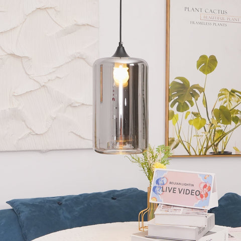 Smoked Glass Multi-Light Pendant for Dining Room and Kitchen Island