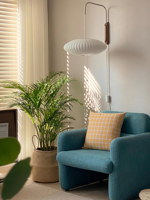 Nelson-Inspired Plug-In Wall Sconce with Sculptural Shade