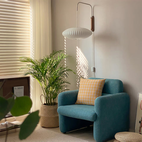 Nelson-Inspired Plug-In Wall Sconce with Sculptural Shade