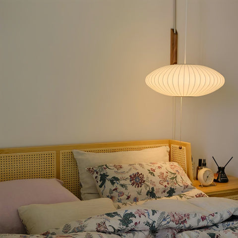 Nelson-Inspired Plug-In Wall Sconce with Sculptural Shade