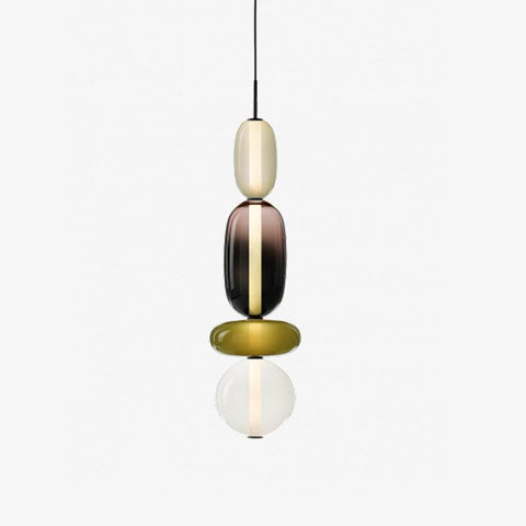 Stacked Glass Pendant Light for Bedroom and Dining Room Lighting