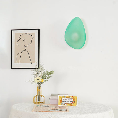 Hand-Blown Bubble Glass Wall Lamp with Sculptural Shade