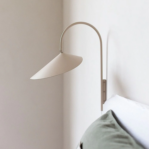 Iron Arum Wall Sconce with Curved Shade