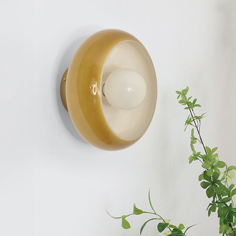 Glass Semi-Flush Ceiling Light with Mid-Century Form