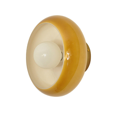 Glass Semi-Flush Ceiling Light with Mid-Century Form