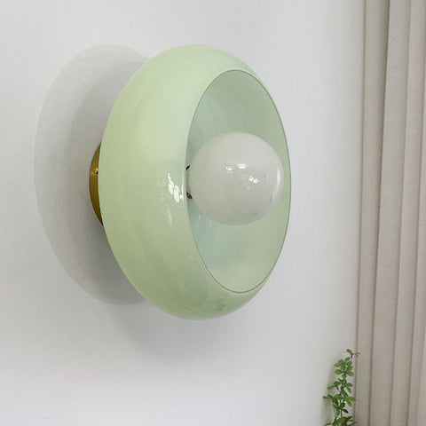 Glass Semi-Flush Ceiling Light with Mid-Century Form