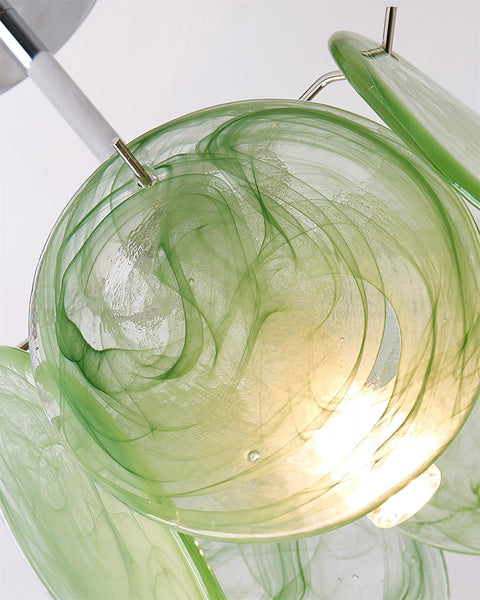 Swirled Art Glass Flush Mount Ceiling Light for Bathrooms and Hallways