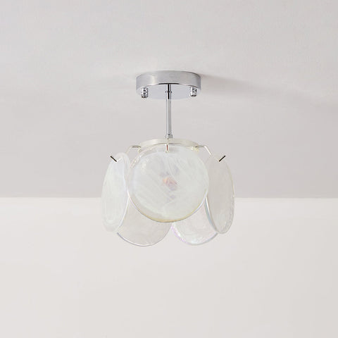Swirled Art Glass Flush Mount Ceiling Light for Bathrooms and Hallways