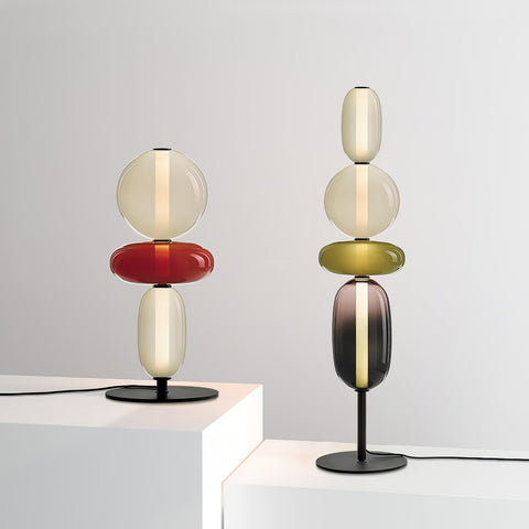 Candied Glass Floor Lamp with Hand-Blown Crystal Shades