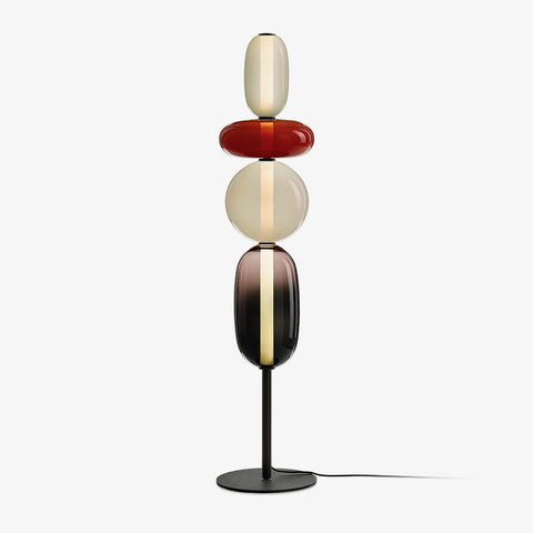Candied Glass Floor Lamp with Hand-Blown Crystal Shades