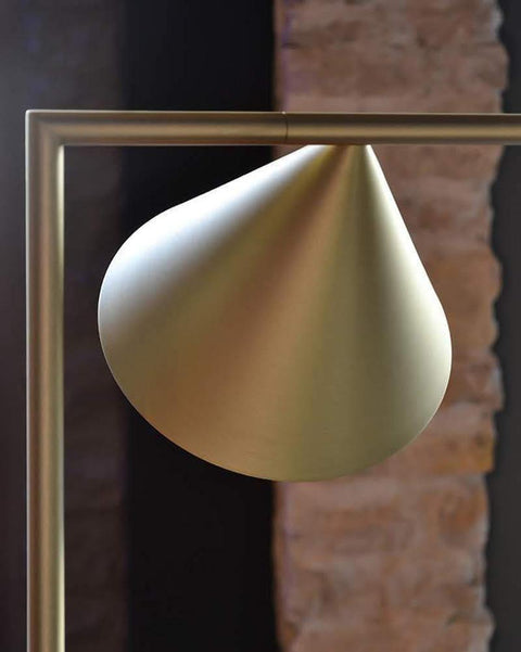 Floor Lamp with Adjustable Cone Shade and Marble Base