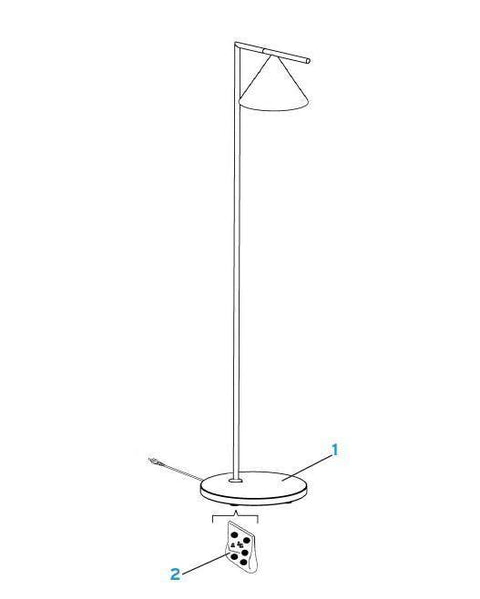 Floor Lamp with Adjustable Cone Shade and Marble Base