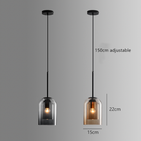 Double Glass Tube Pendant Light for Kitchen Island and Dining Area