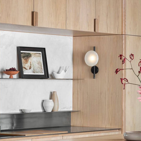 Wall Light with Round Glass Shade